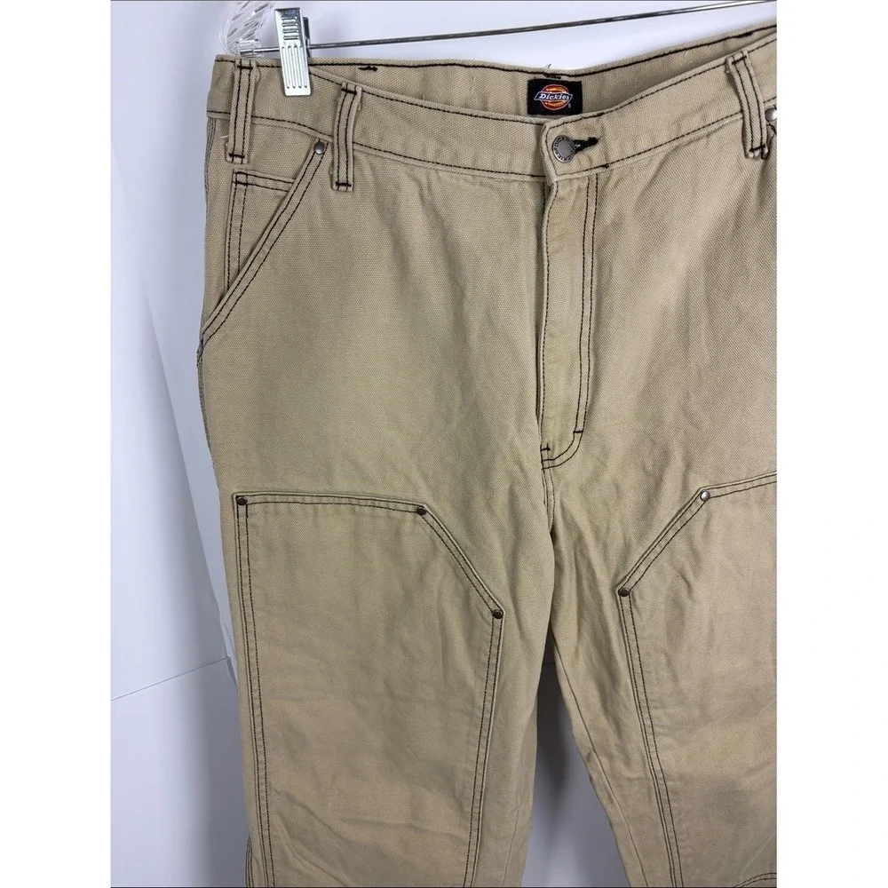 Dickies Khaki Canvas Carpenter Utility Work Pants 36x32